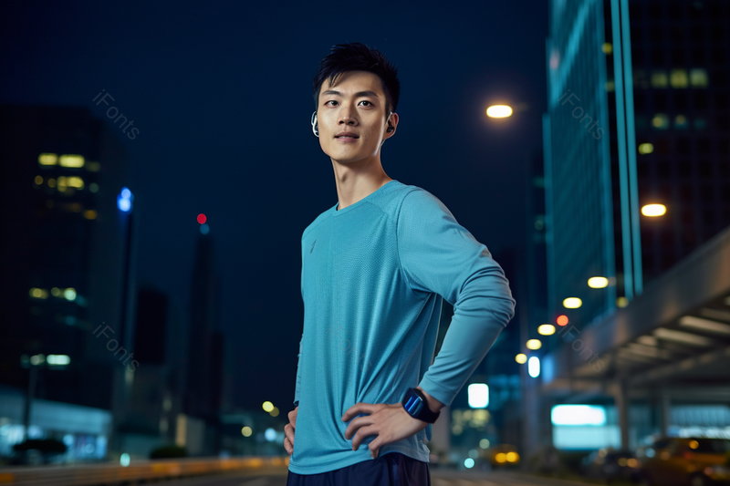 帅气男模特夜景户外运动实拍摄影图,高清,摄影图,摄影图片,图片大全,摄影图免费下载